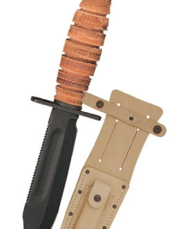 Ontario 499 Survival Fixed 5.0 in Black Blade Leather Handle
