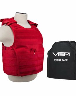 Vism Exp Plate Carrier w 2 10x12in 3A Panels-Red Med-2XL